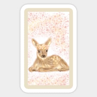 Cute Flower Deer Sticker